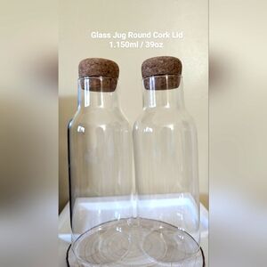 Glass Jug Round Cork Lid (2 pieces) 39oz
